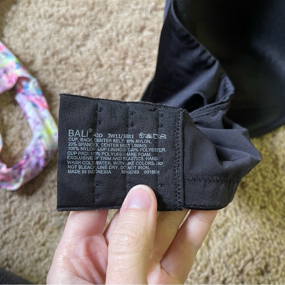 Bali Black One Smooth U Smoothing Concealing Contour Bra 42D - Picture 5 of 5